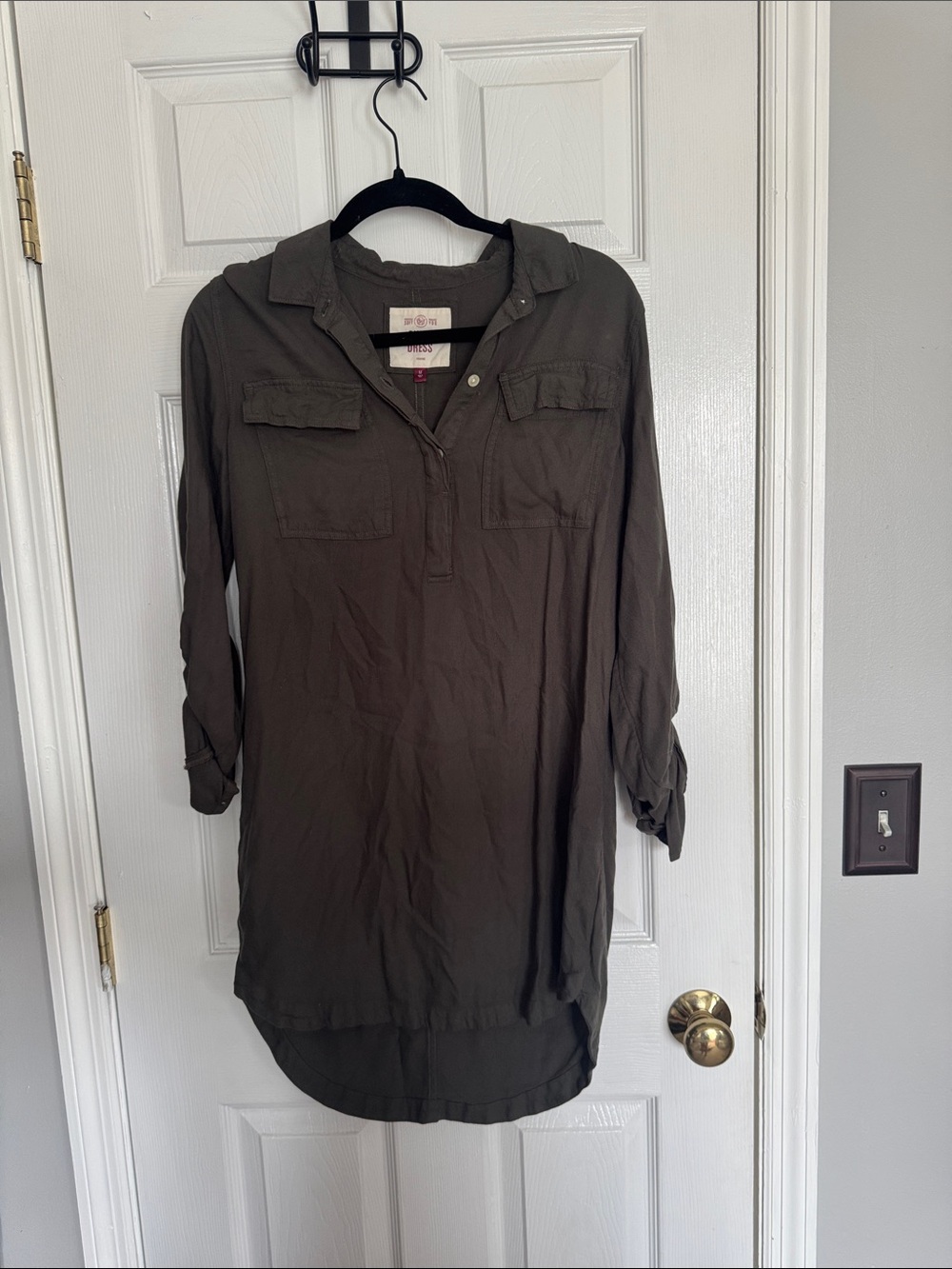 Olive Green Shirt Dress